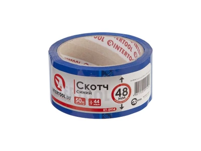 Скотч синій 48мм * 50м * 44 мкм INTERTOOL KT-0914