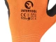 Перчатка трикотажная, синтетическая, оранжевая, покрыта черным рифленым латексом, 11" INTERTOOL SP-0119 