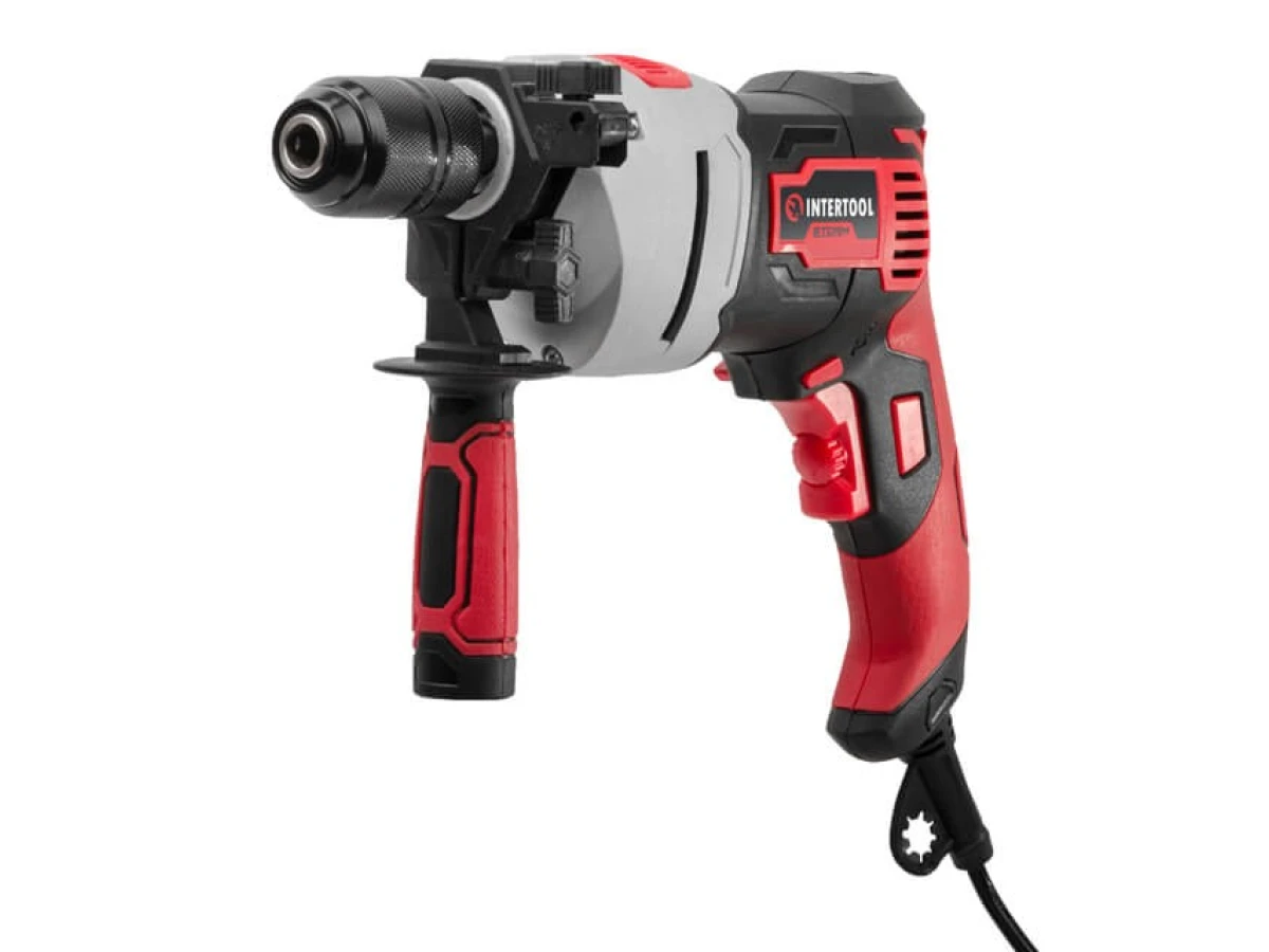 Дрель ударная 900Вт, 0-2800об/мин,1.5-13мм, метал. корпус редуктора, быстрозажимной патрон INTERTOOL WT-0119 