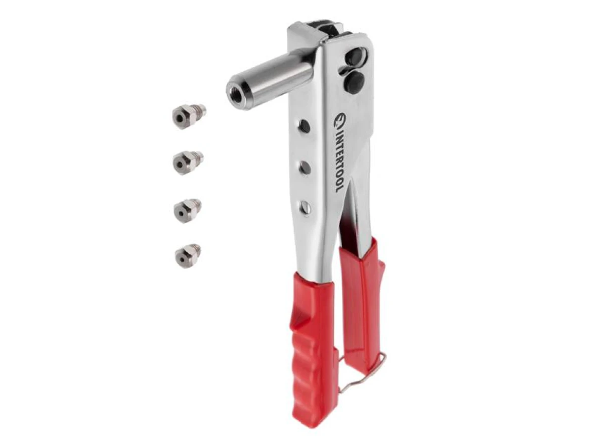 Пістолет заклепувальний ручний посилений, діаметр заклепки 2.4; 3.2; 4; 4.8 мм INTERTOOL RT-0004 