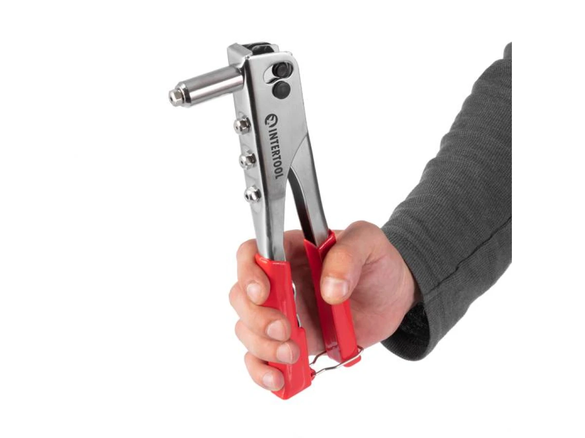 Пістолет заклепувальний ручний посилений, діаметр заклепки 2.4; 3.2; 4; 4.8 мм INTERTOOL RT-0004 