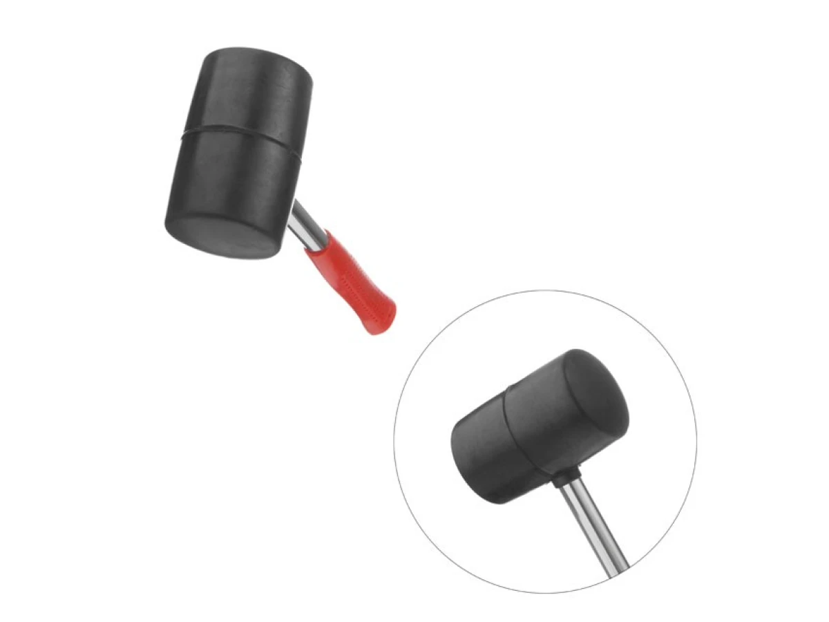 Киянка гумова 680 г, 80 мм, чорна гума, металева ручка INTERTOOL HT-0232 