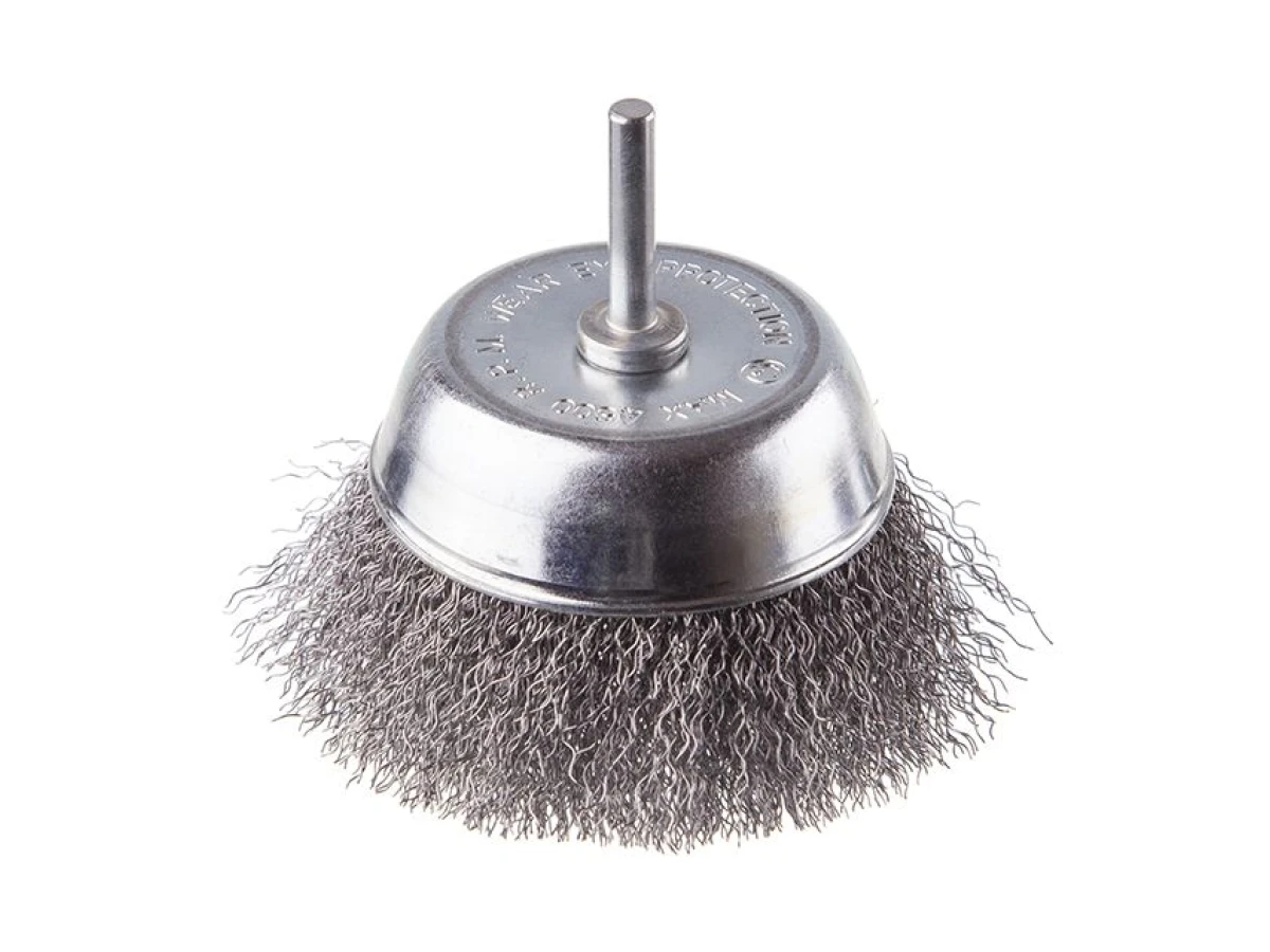 Щітка чашкова 100 мм для дриля, 1/4" (кручений дріт) INTERTOOL BT-9100 