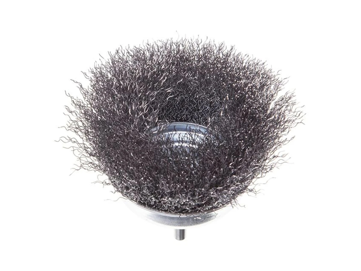 Щітка чашкова 100 мм для дриля, 1/4" (кручений дріт) INTERTOOL BT-9100 