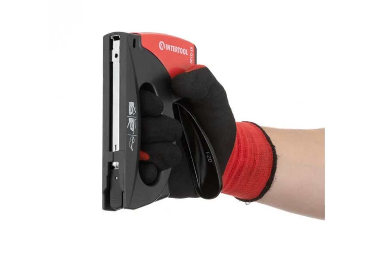 Степлер будівельний під скобу 11.3 * 0.70 * 6-14 мм (пластиковий корпус) INTERTOOL RT-0120 