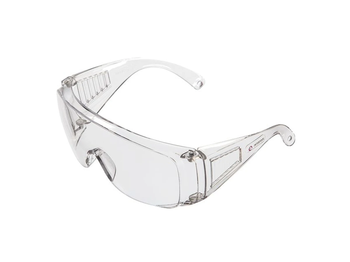 Очки защитные прозрачные, материал линз поликарбонат, материал заушников поликарбонат,защита от удара,оптический класс 1 INTERTOOL SP-0081 