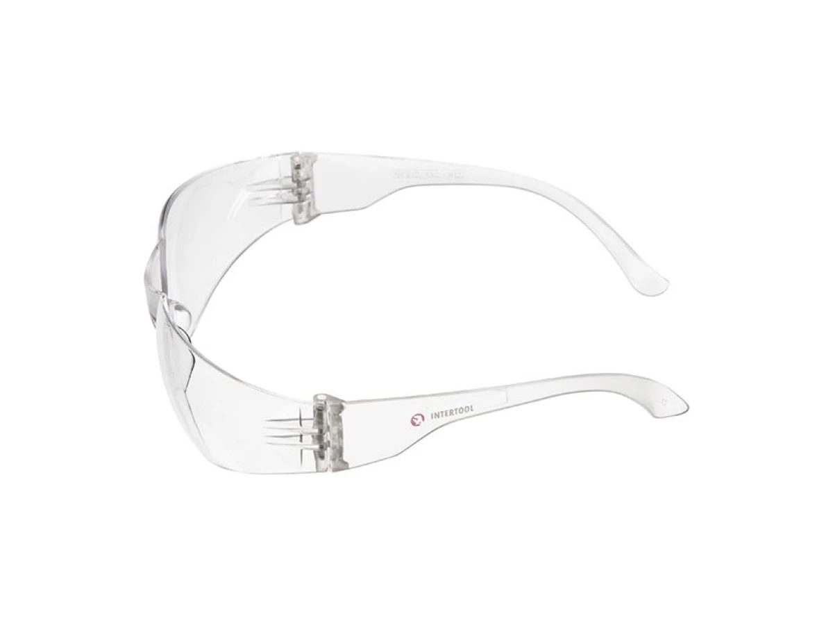 Очки защитные прозрачные, материал линз поликарбонат, материал заушников поликарбонат, защита от удара INTERTOOL SP-0083 