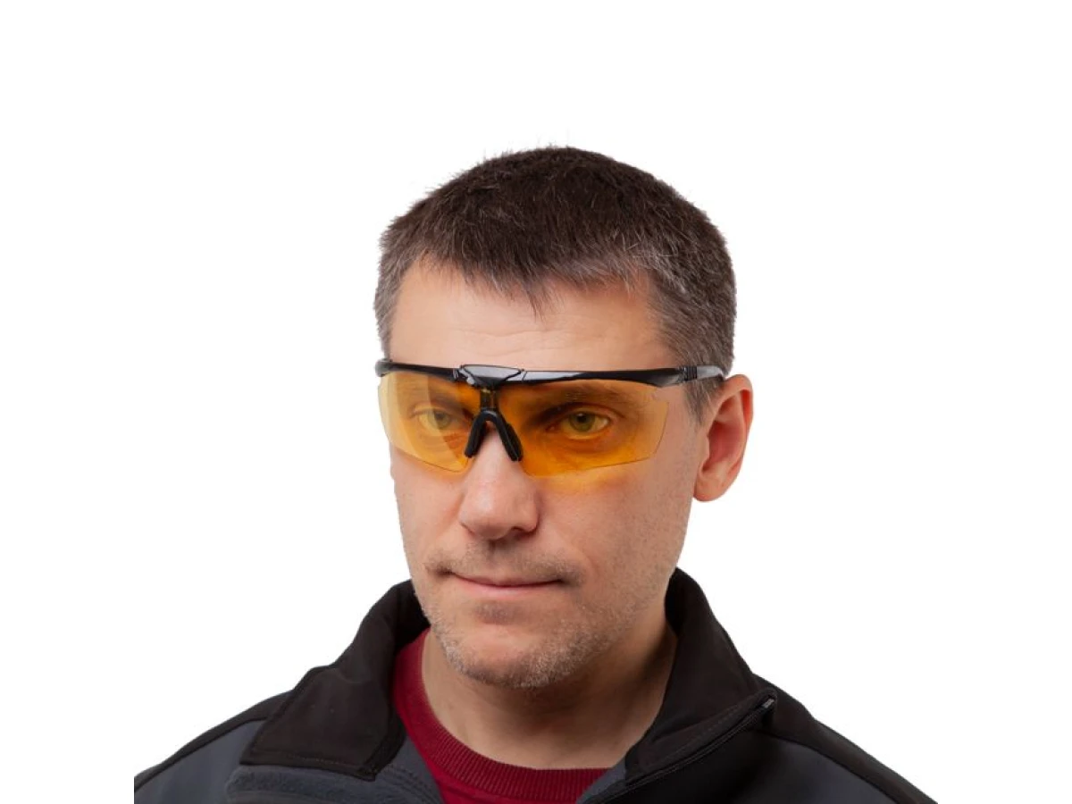 Очки защитные желтые, материал PC,противоударные, оптический класс 3 INTERTOOL SP-0091 