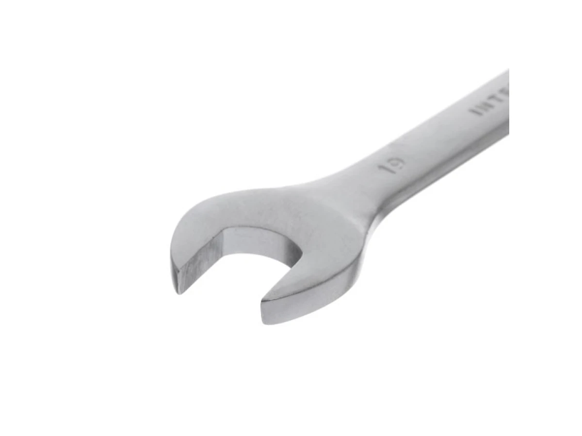 Ключ ріжково-накидний шарнірний 19 мм, CrV, покриття сатин-хром INTERTOOL XT-1419 