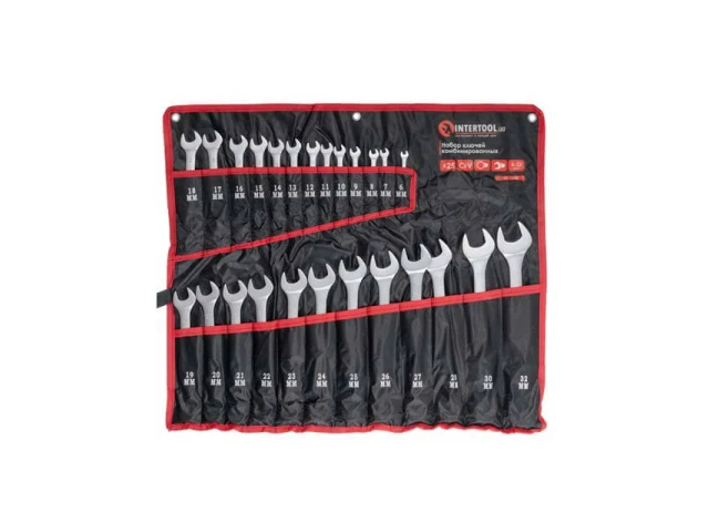 Набір ключів комбінованих, 25 шт (чохол) 6-32 мм CrV INTERTOOL HT-1200 