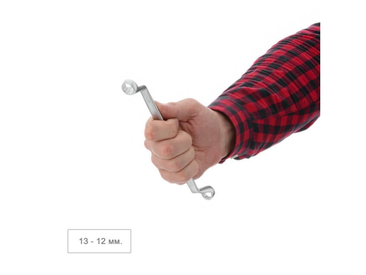 Ключ накидной 12-13 мм Cr-V, покрытие сатин-хром; PROF DIN3113 INTERTOOL XT-1212 