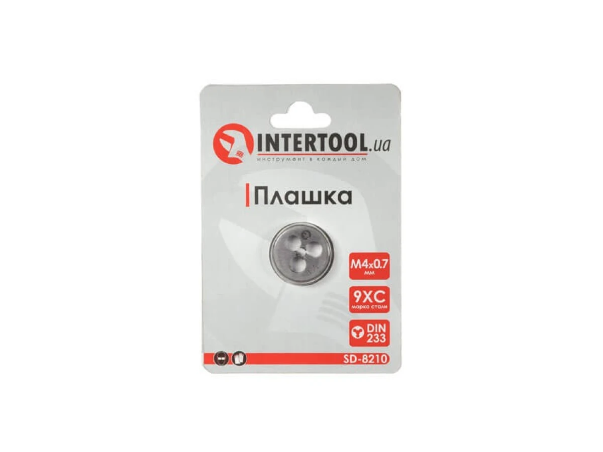 Плашка M4x0,7 мм INTERTOOL SD-8210 