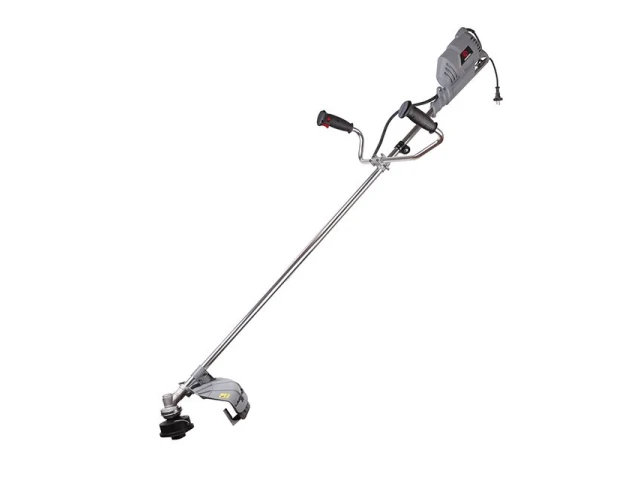 Триммер электрический, 1400 Вт, 230 В~50 Гц, 7500 об/мин, плавный пуск,рем.привод, диаметр вращения диска/лески 255/420 мм, катушка + 3-х зубчатый нож INTERTOOL DT-2258 