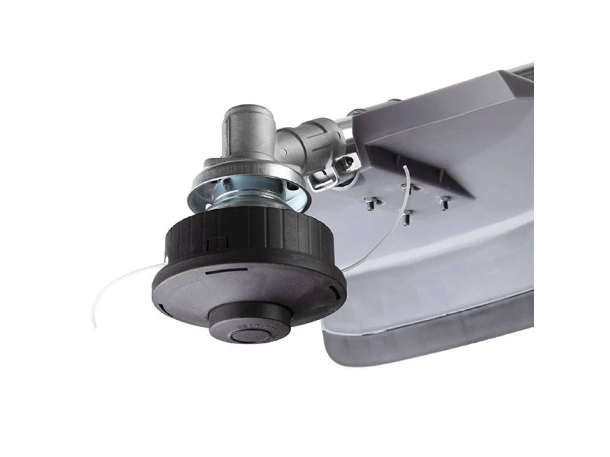 Триммер электрический, 1400 Вт, 230 В~50 Гц, 7500 об/мин, плавный пуск,рем.привод, диаметр вращения диска/лески 255/420 мм, катушка + 3-х зубчатый нож INTERTOOL DT-2258 