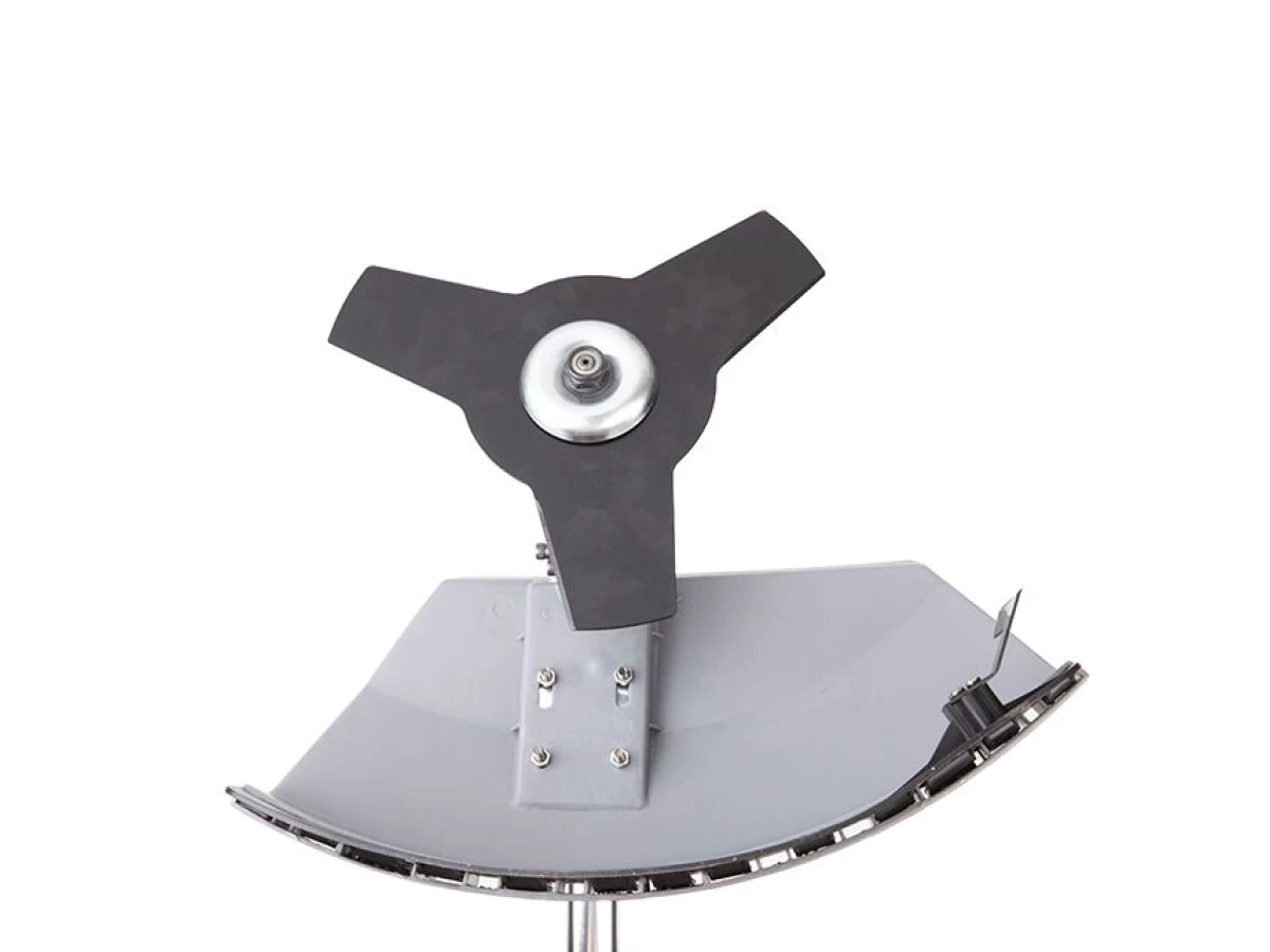 Триммер электрический, 1400 Вт, 230 В~50 Гц, 7500 об/мин, плавный пуск,рем.привод, диаметр вращения диска/лески 255/420 мм, катушка + 3-х зубчатый нож INTERTOOL DT-2258 