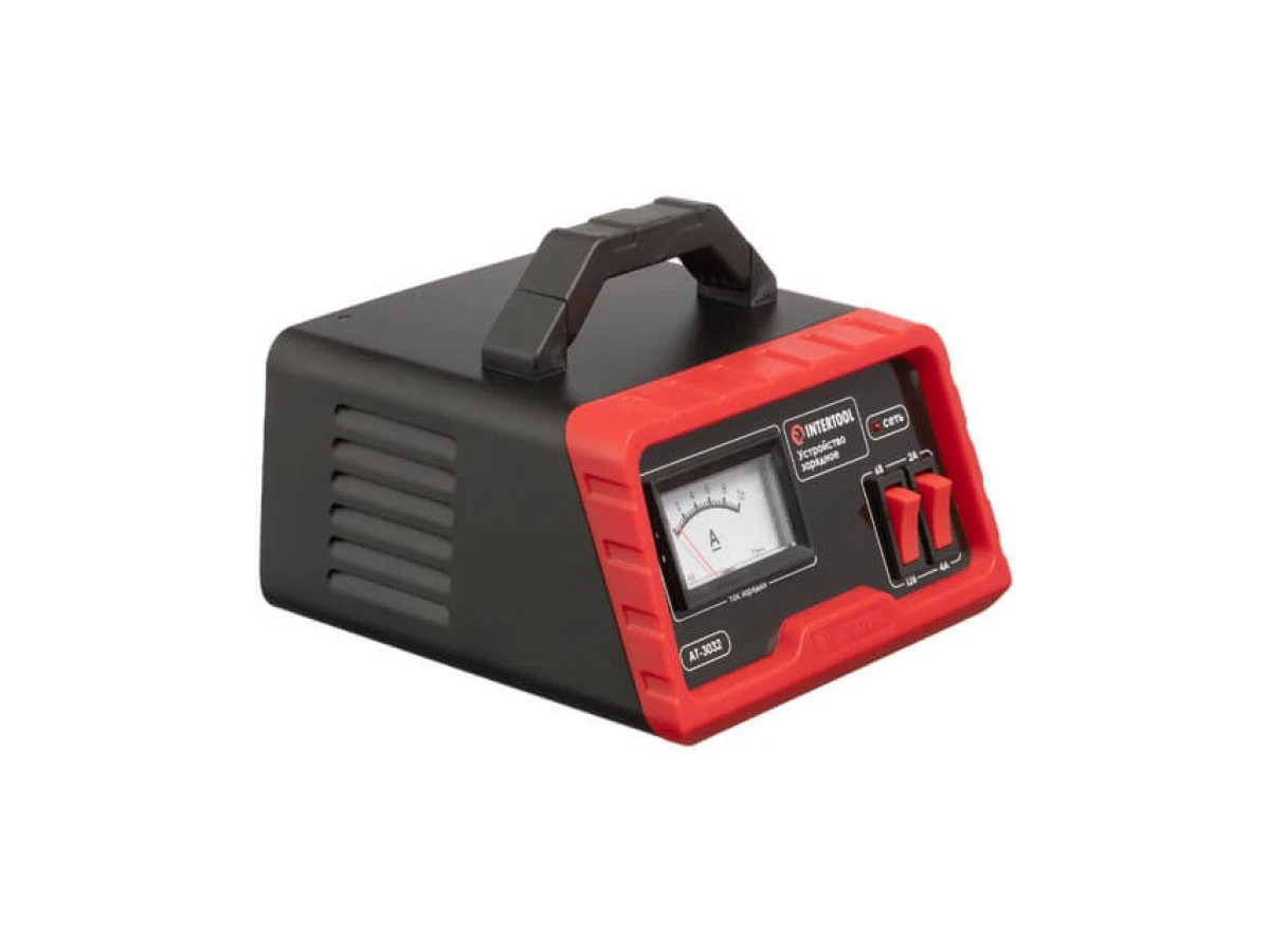 Устройство зарядное для аккумуляторов 6/12 В, 2/4 А, 4-45 Ач, с трансформатором INTERTOOL AT-3032 