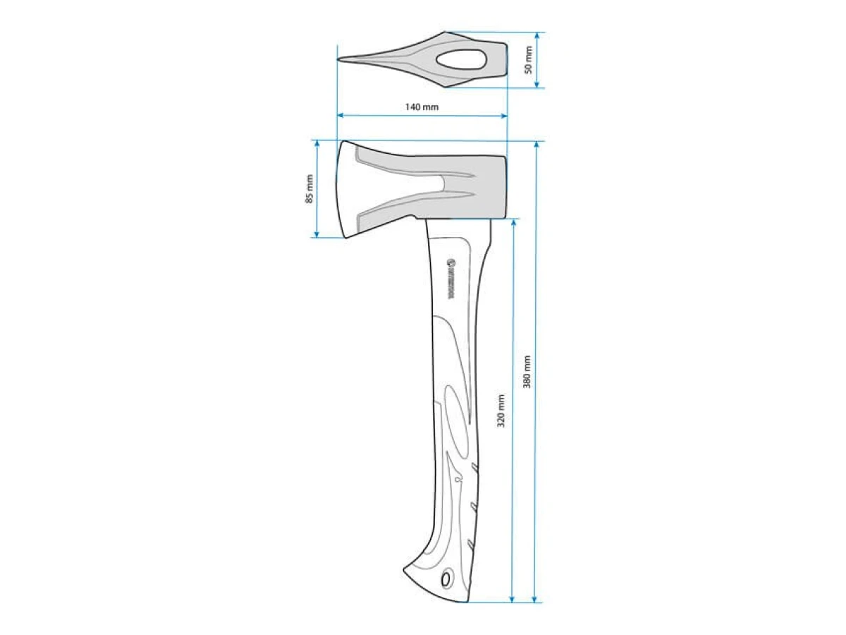 Колун кований 1000 г, ручка з фібергласу INTERTOOL HT-0274 
