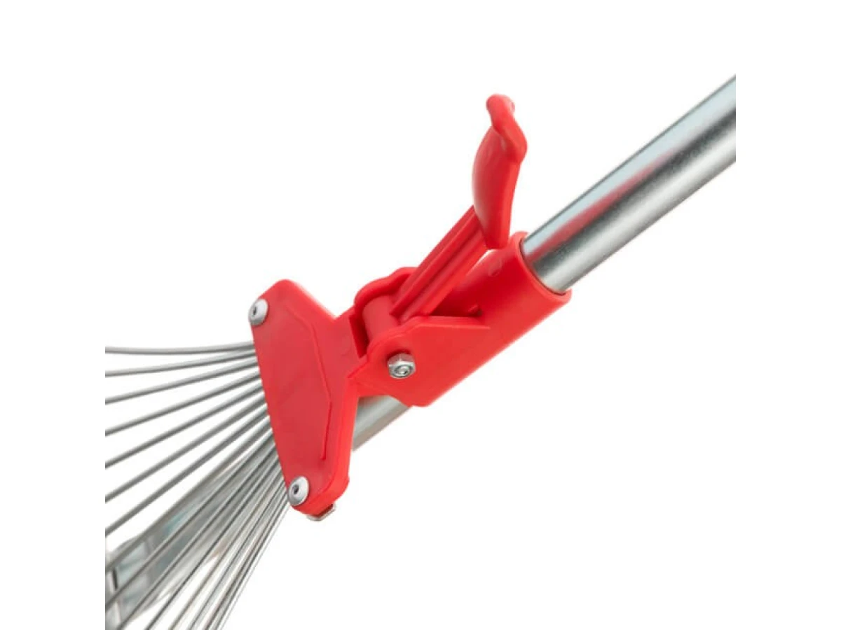 Граблі віялові 15 прутів, металева рукоятка, регулювання ширини 20-65 см INTERTOOL FT-3008 