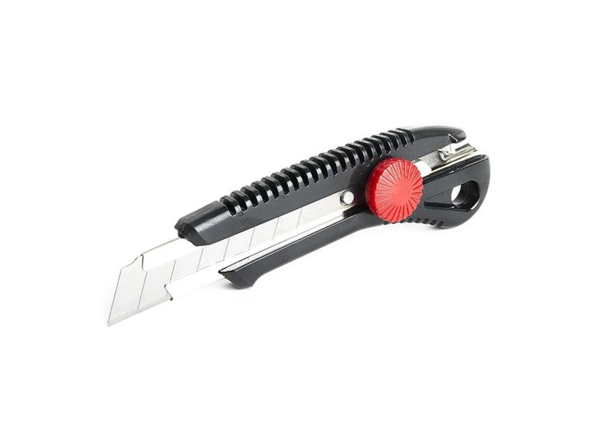 Ніж з металевою напрямною під лезо 18 мм із гвинтовим фіксатором INTERTOOL HT-0502 