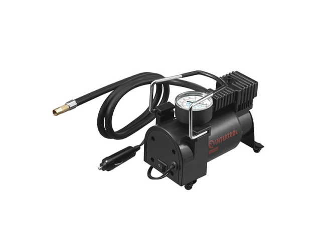 Компресор автомобільний 12 В, 14 А, циліндр 30 мм, макс. 7 бар, шланг 1 м, кабель живлення 3 м INTERTOOL AC-0004 