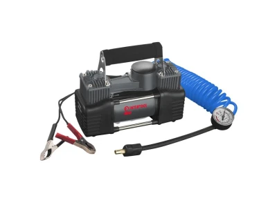 Компресор автомобільний 12 В, 25 А, циліндр 2х30 мм, макс. 10 бар, шланг 0.25*2 м + PU 4.5 м, кабель живлення 3 м INTERTOOL AC-0005