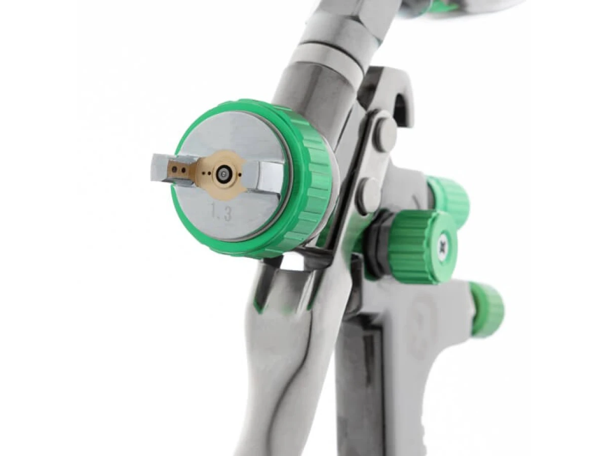 Фарбопульт пневматичний LVLP GREEN професійний, форсунка 1.3мм, верхній металевий бачок 600мл., 1.5бар INTERTOOL PT-0131 