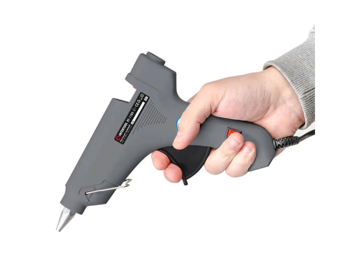 Пістолет клейовий 60 Вт, 230 В, 165-180 °C під стрижні 10.8-11.5 мм, 8-20 г/хв. INTERTOOL RT-1103 