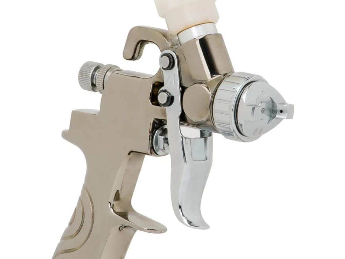 Фарбопульт пневматичний LVMP MINI, форсунка 0.8 мм, верхнiй пластиковий бачок 250 мл, 2-2.5 бар INTERTOOL PT-0129 