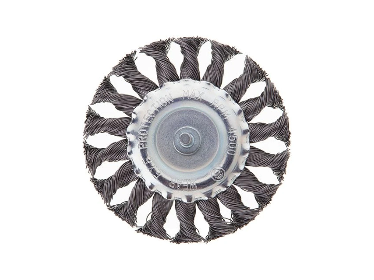 Щітка кільцева 100 мм для дриля, 1/4" (пучки крученого дроту) INTERTOOL BT-8100 