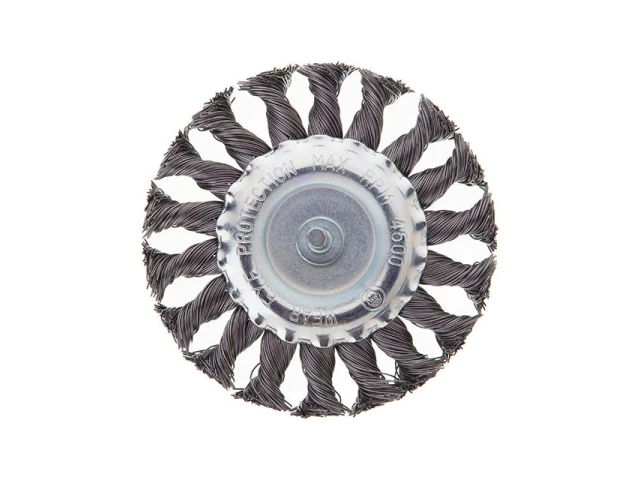 Щітка кільцева 100 мм для дриля, 1/4" (пучки крученого дроту) INTERTOOL BT-8100 