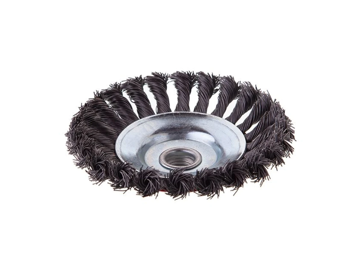 Щітка конусна 125 мм, для КШМ, М14 (пучки крученого дроту) INTERTOOL BT-4125 