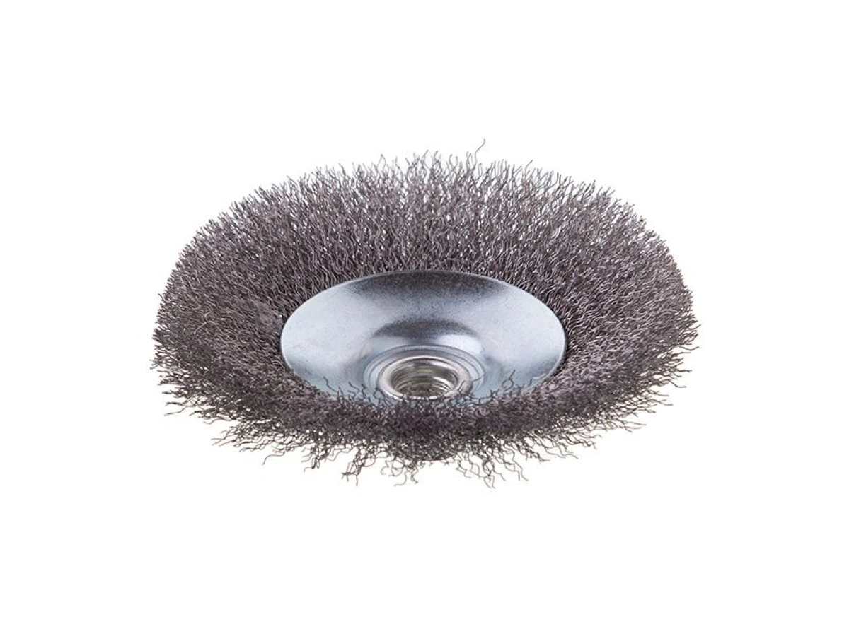 Щітка конусна 125 мм, для КШМ, М14 (кручений дріт) INTERTOOL BT-5125 