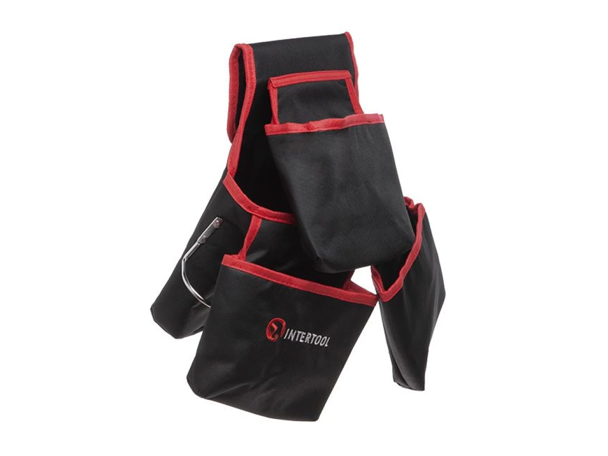 Сумка поясная слесарно-строительная, 4 кармана, полиэстер INTERTOOL SP-1031 