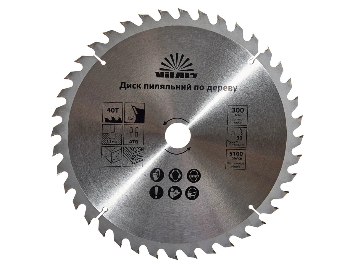 Диск пиляльний Vitals по дереву 300*30/25,4 ATB 40 