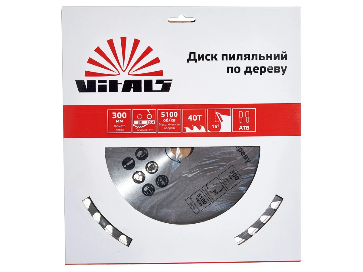 Диск пиляльний Vitals по дереву 300*30/25,4 ATB 40 