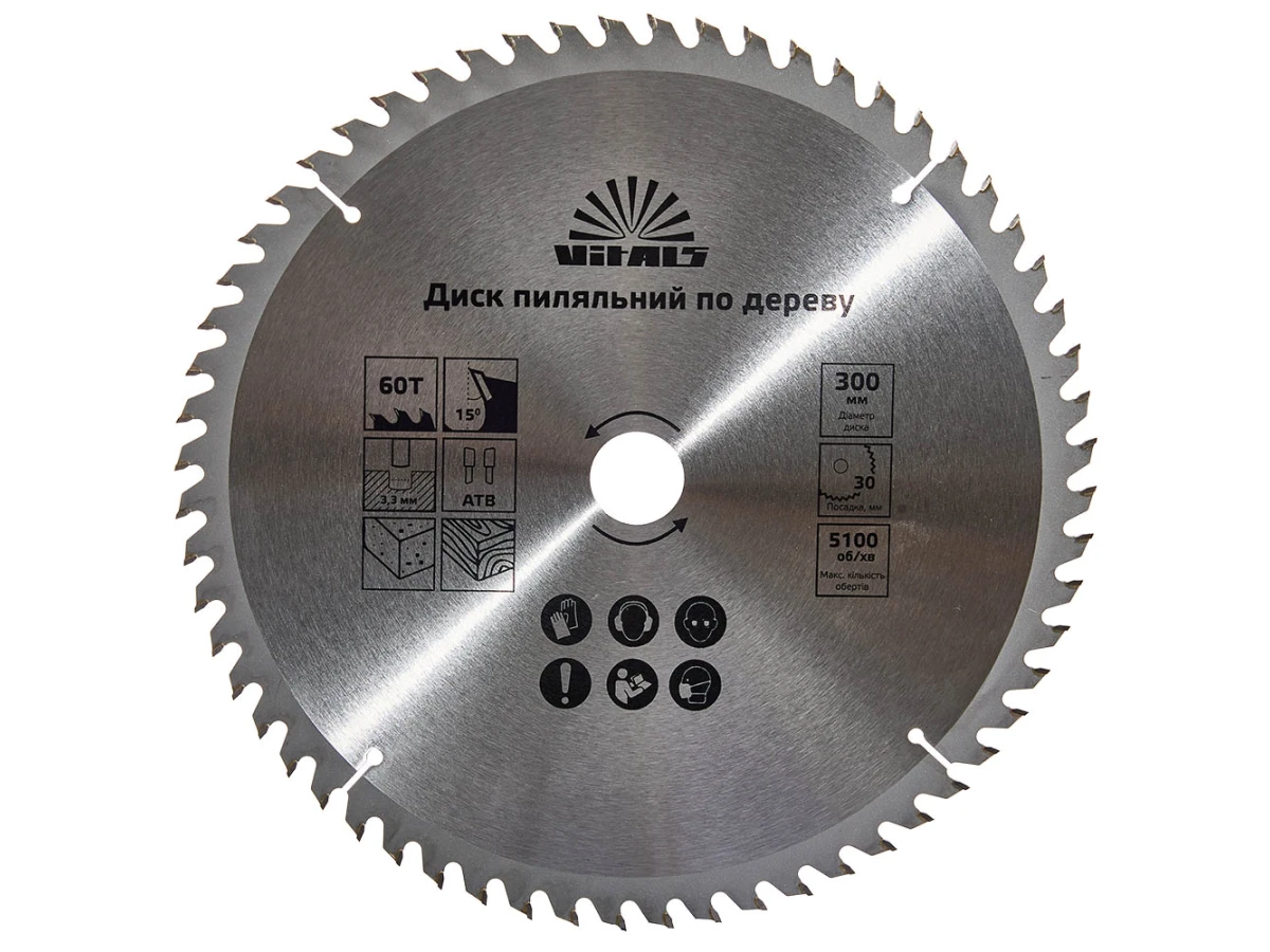 Диск пиляльний Vitals по дереву 300*30/25,4 ATB 60 