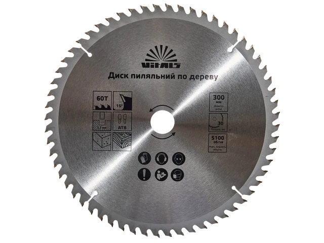 Диск пиляльний Vitals по дереву 300*30/25,4 ATB 60 
