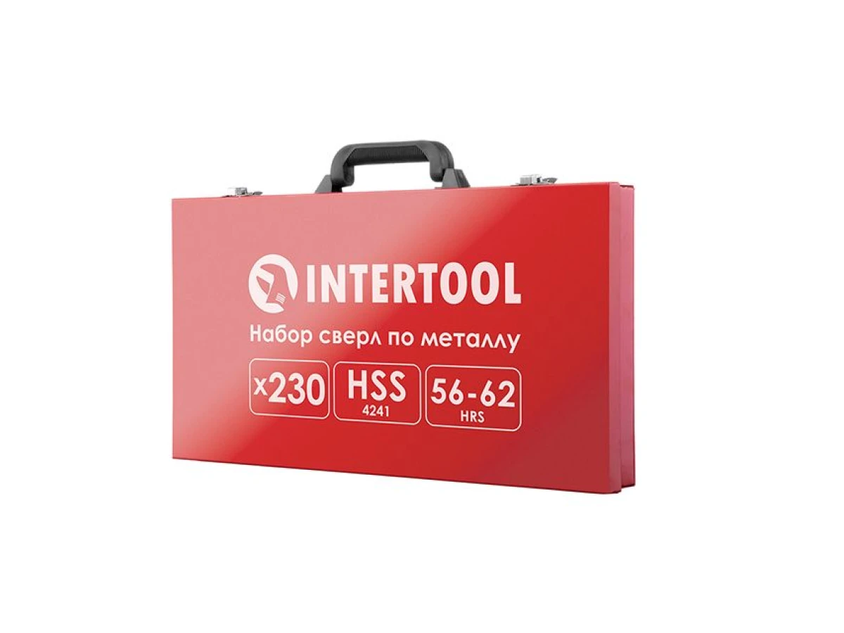 Набір свердел HSS 230 од. в металевому кейсі INTERTOOL SD-0309 