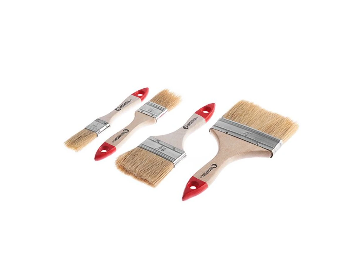 Набір пензлів флейцевих 25; 36; 63; 102 мм, 4 од. INTERTOOL KT-1004 