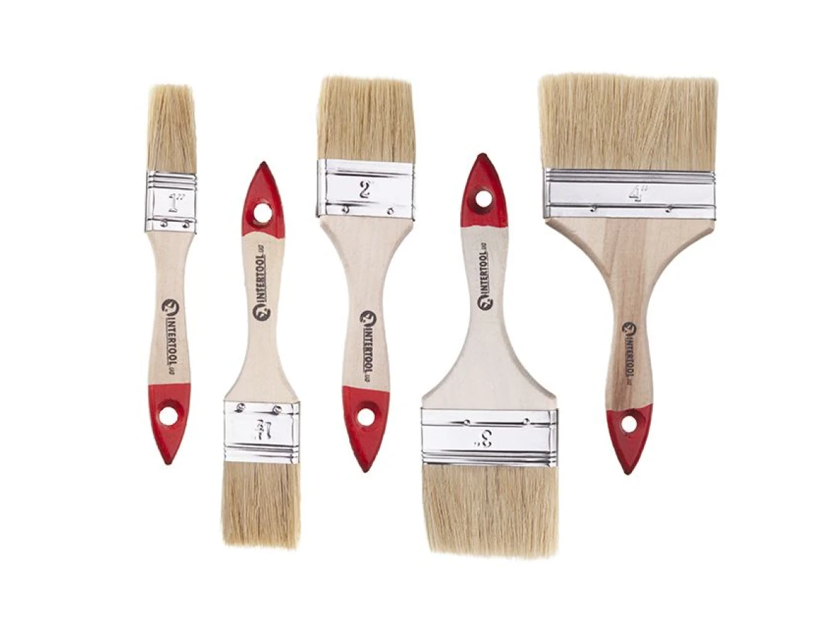 Набір пензлів флейцевих 25; 38; 50; 76; 102 мм, 5 од. INTERTOOL KT-1005 