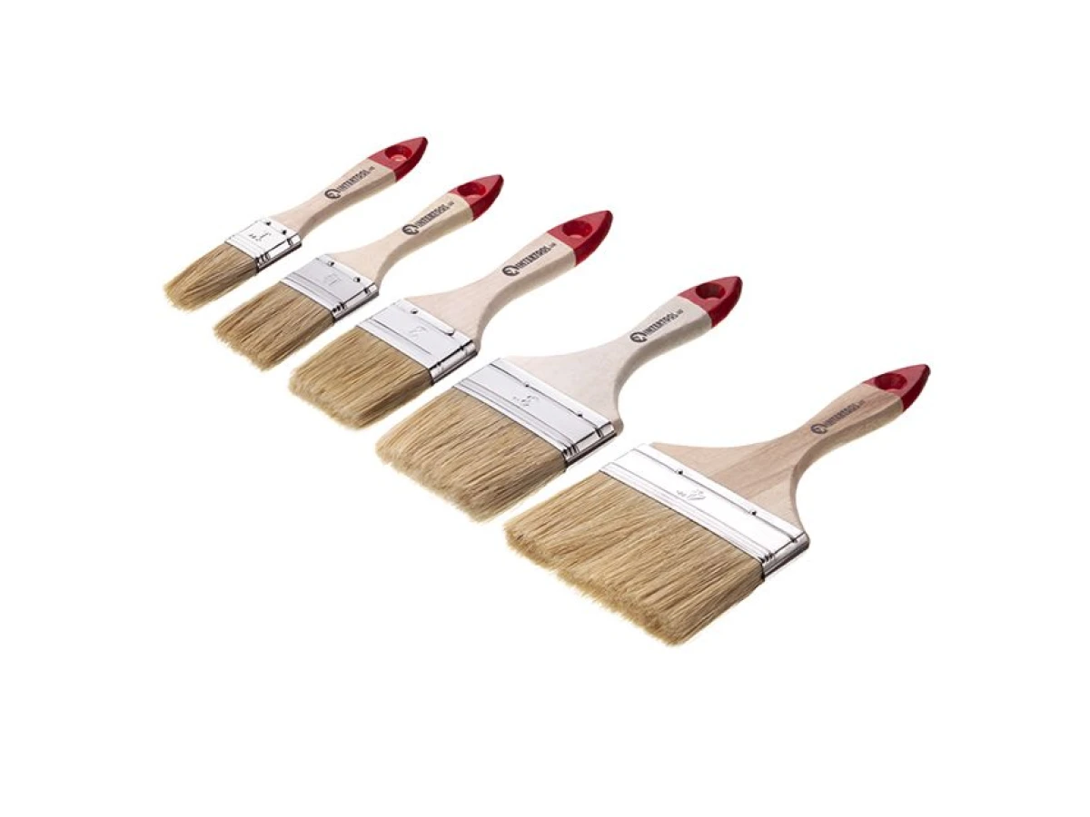 Набір пензлів флейцевих 25; 38; 50; 76; 102 мм, 5 од. INTERTOOL KT-1005 