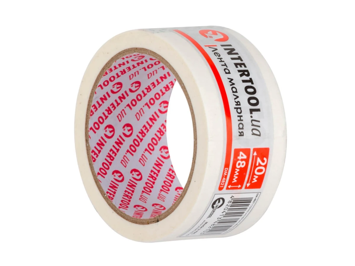 Стрічка малярська 48 мм, 20 м, біла INTERTOOL DM-4821 