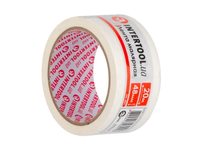 Стрічка малярська 48 мм, 20 м, біла INTERTOOL DM-4821