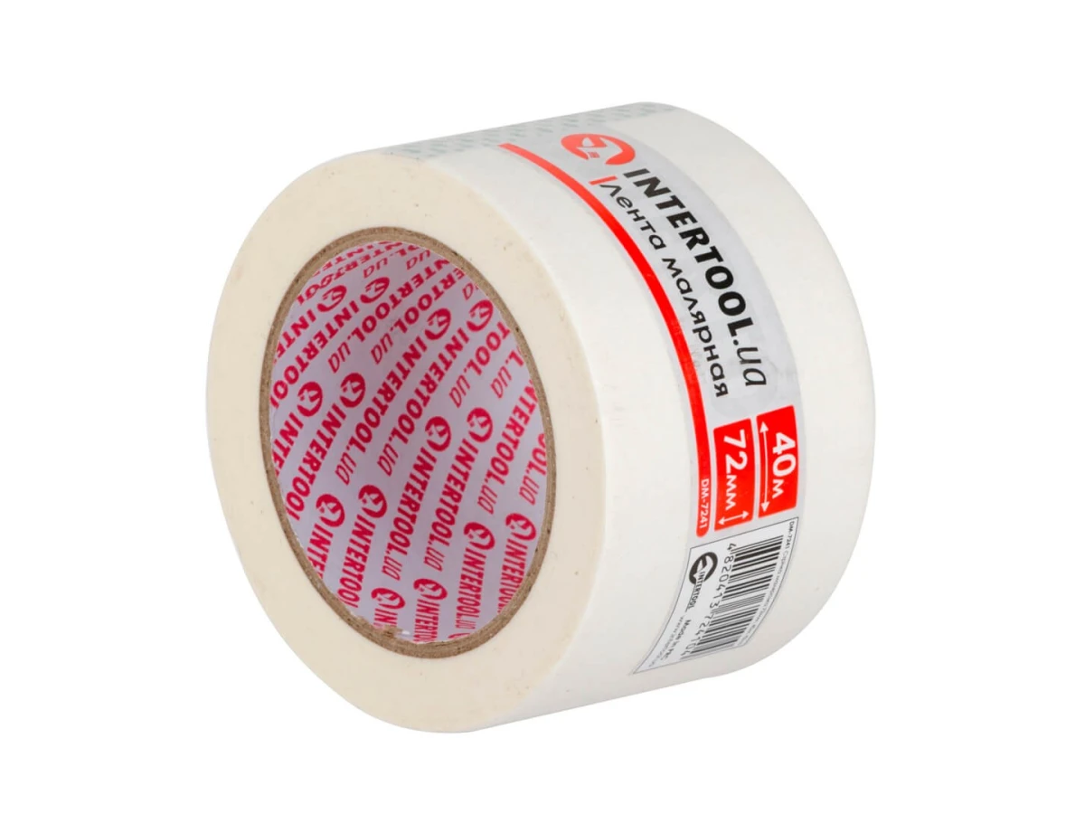 Лента малярная 72мм, 40м, белая INTERTOOL DM-7241 