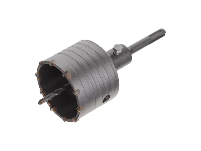 Комплект: Свердло корончасте по бетону 75мм + Перехідник SDS Plus 100мм INTERTOOL SD-7075