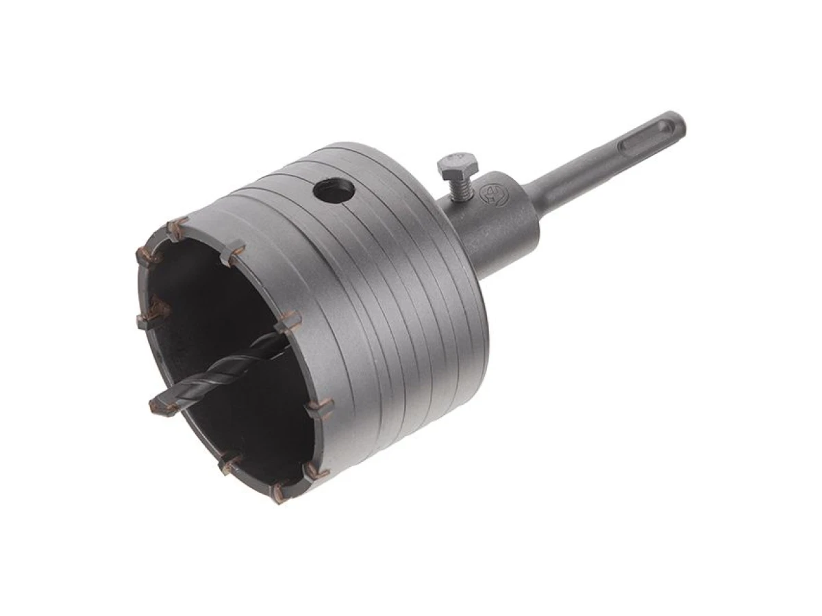 Комплект: Свердло корончасте по бетону 80мм + Перехідник SDS Plus 100мм INTERTOOL SD-7080 