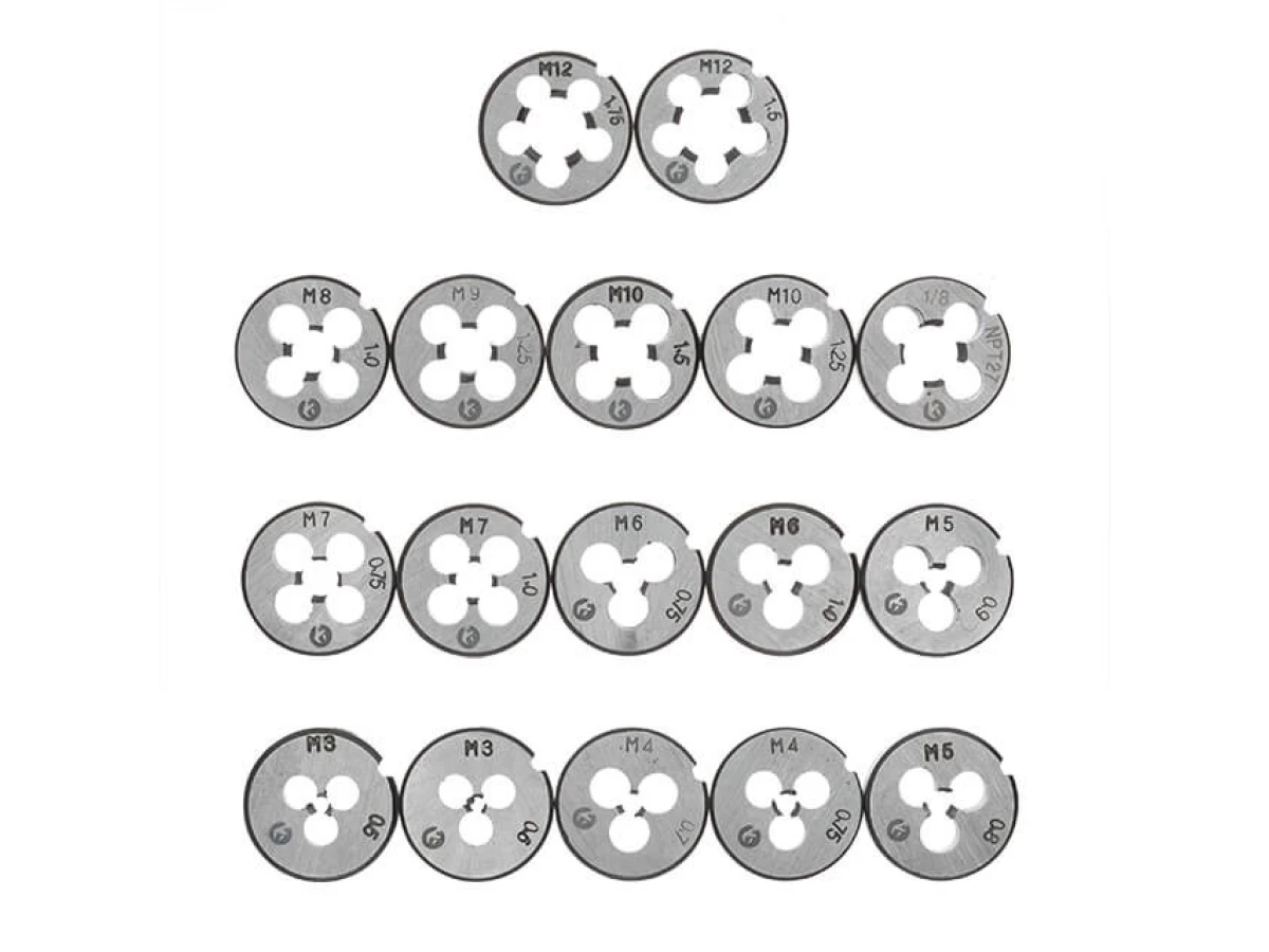 Набор плашек M3-M12 и метчиков M3-M12, 40 ед. INTERTOOL SD-8040 