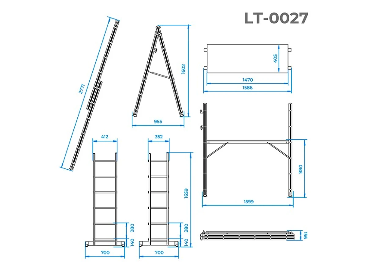 Лестница-помост (2x6) INTERTOOL LT-0027 