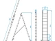 Лестница алюминиевая, 2-х секционная, универсальная, раскладная, 2*10 ступ., 4,8 м INTERTOOL LT-0210 