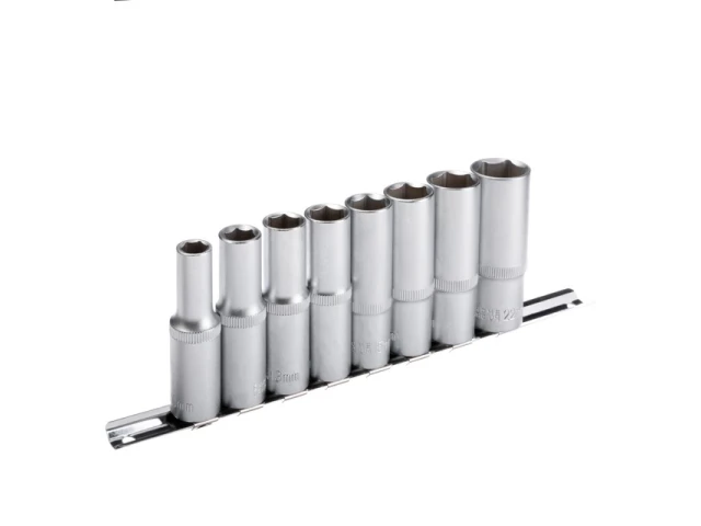 Набір головок подовжених на планці: 10, 12, 13, 14, 15, 17, 19, 22 - 1/2", 8 од. INTERTOOL ET-6009 